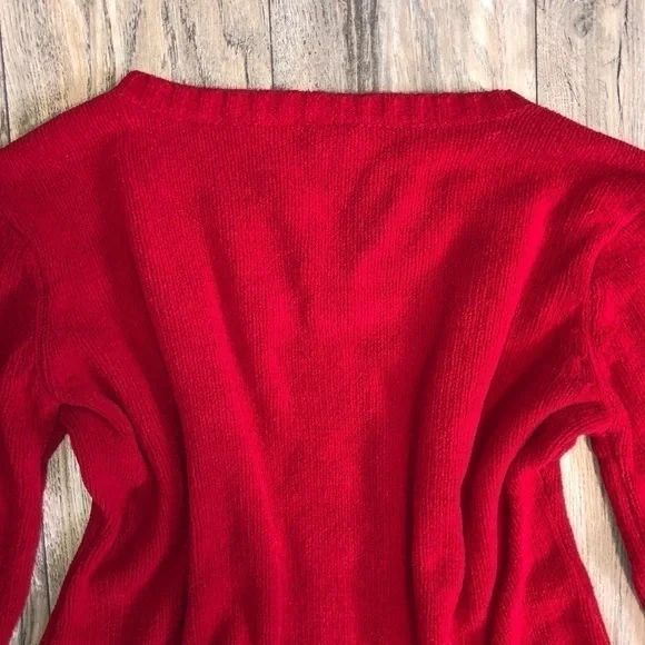 Basic Editions Red Cozy Cable Knit Chunky Oversized Sweater Size Large - Picture 8 of 8